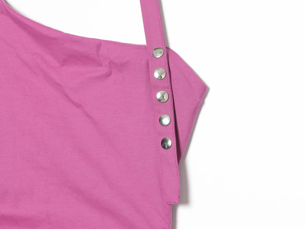 Women's layered decorative hanging neck poplin dress
