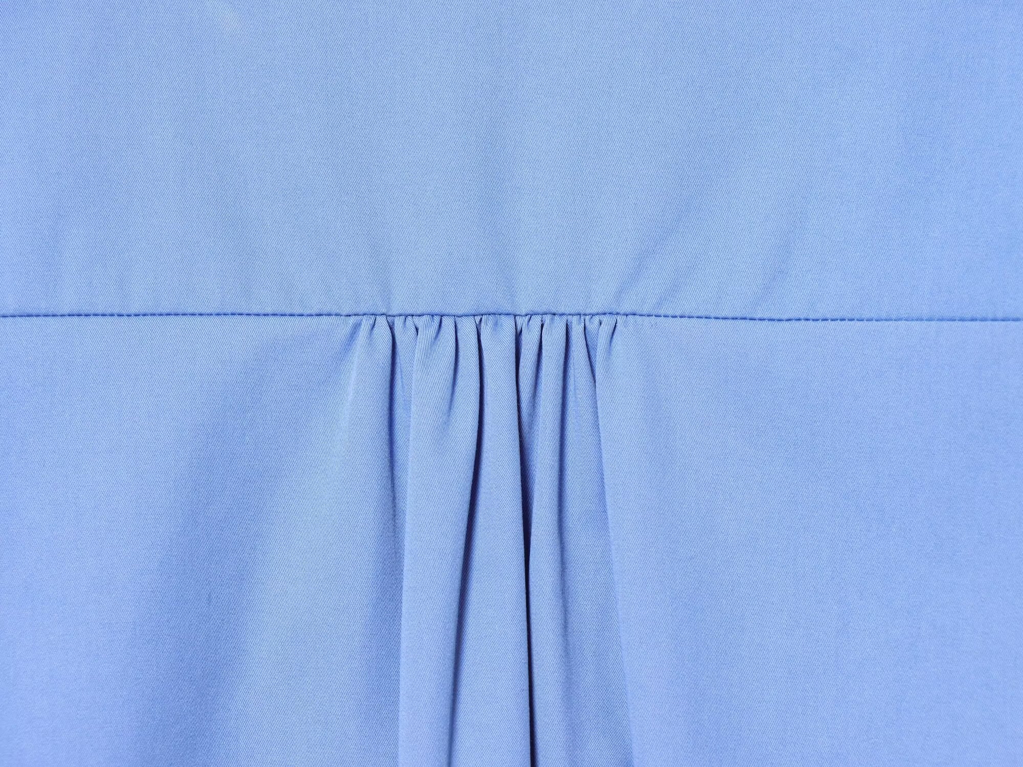 Women's O Neck zipper balloon sleeve poplin shirt