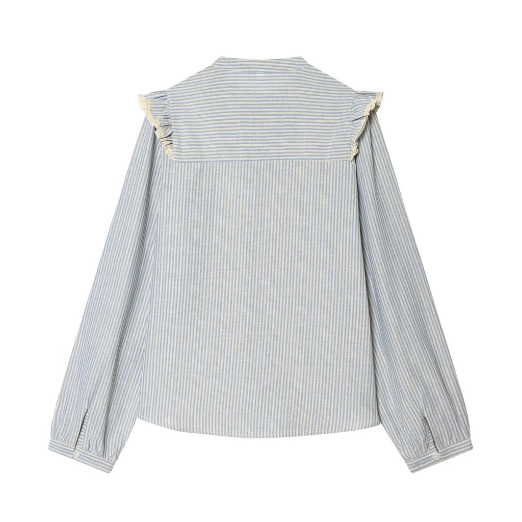 Women's metallic layered decorative striped shirt