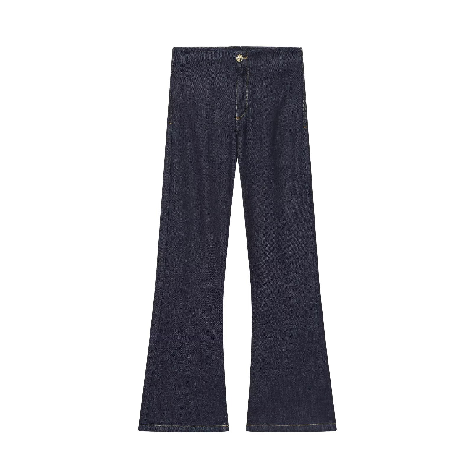 Women's new fashion loose high waisted wide leg jeans+Cowboy top