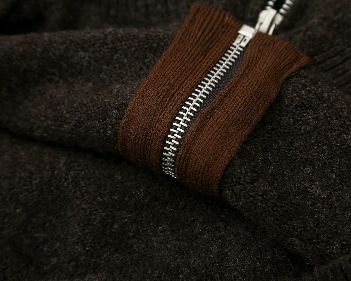 Women's bow decoration hooded knitted Coat