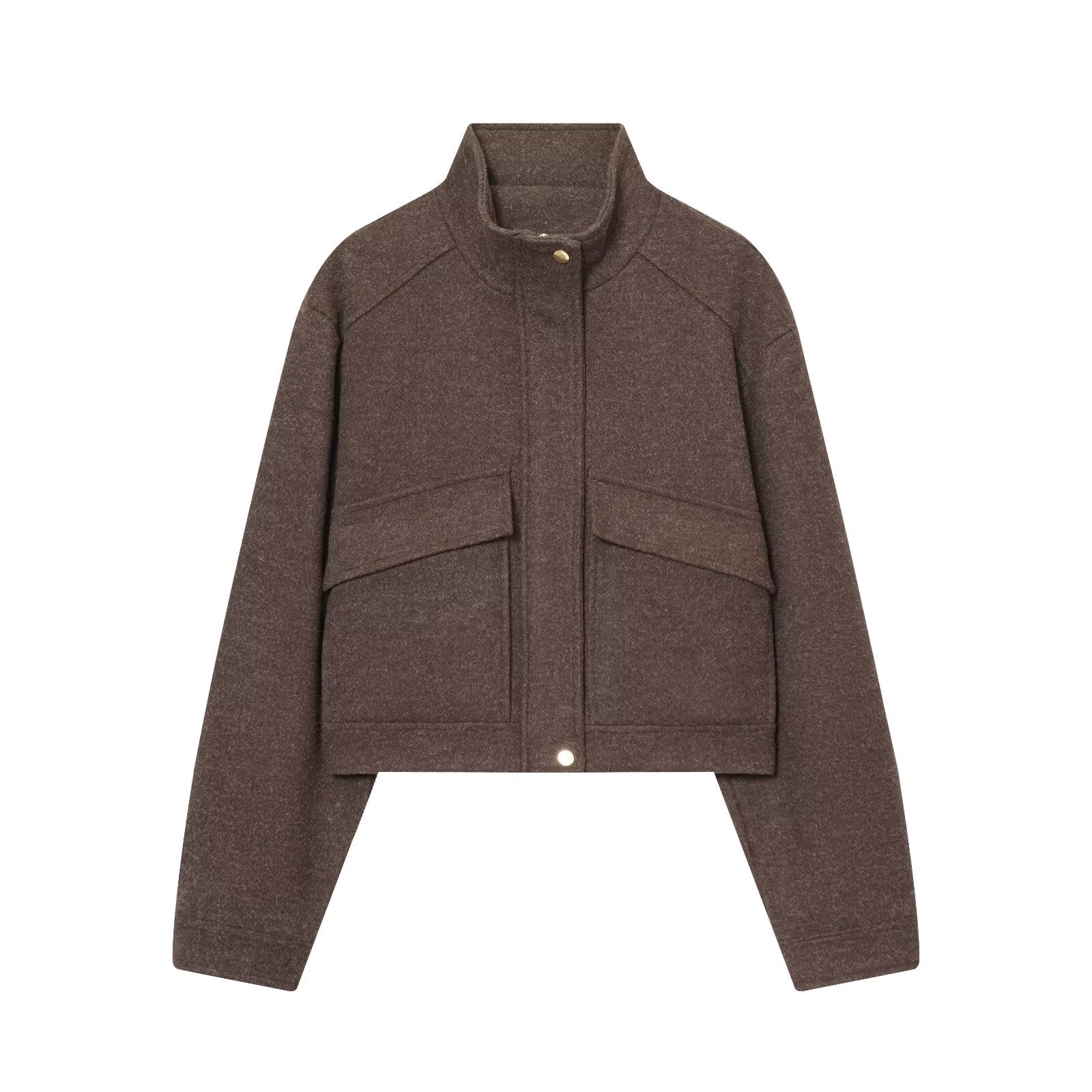 New Women's Casual Stand Collar Long Sleeve Jacket