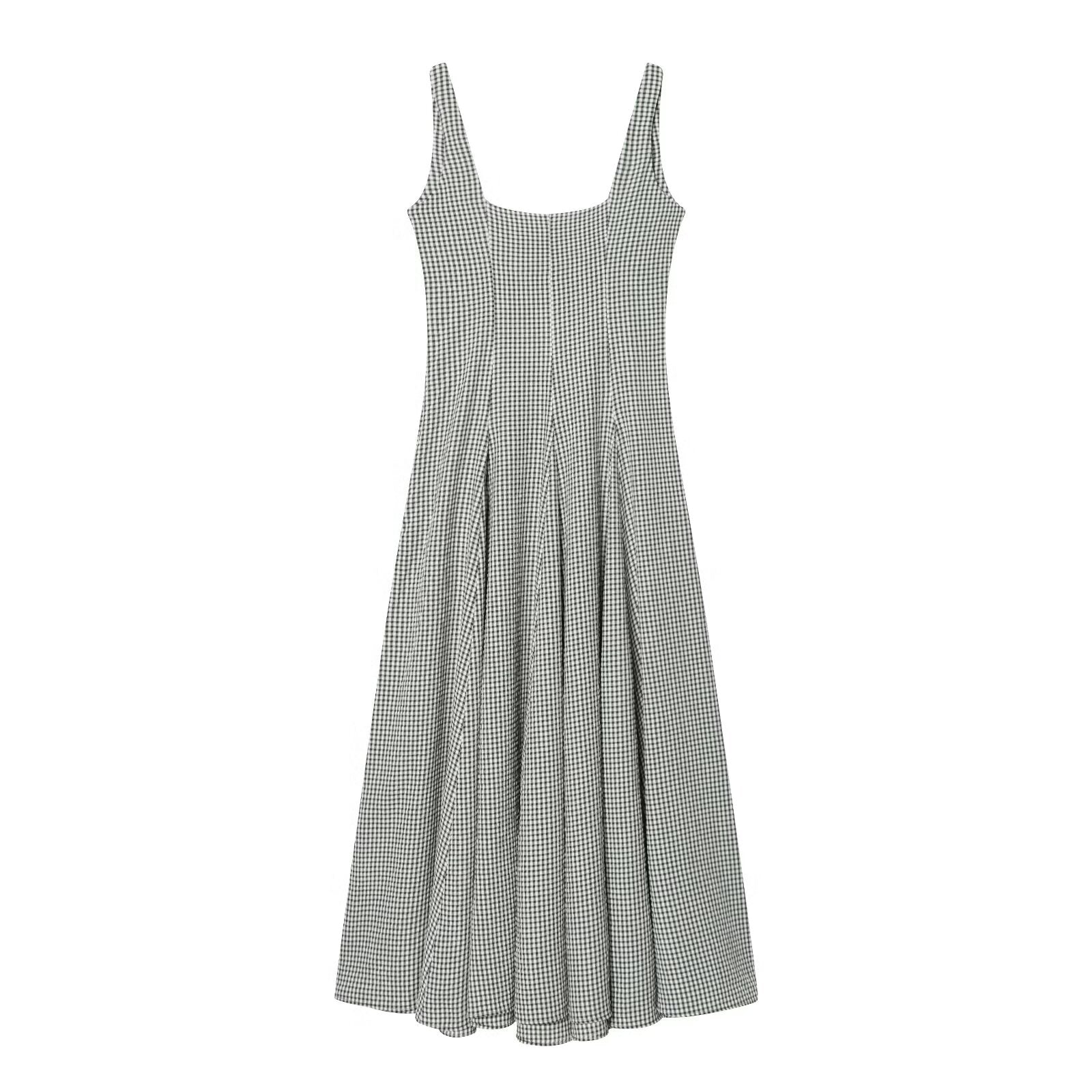 Women's sleeveless plaid MIDI dress