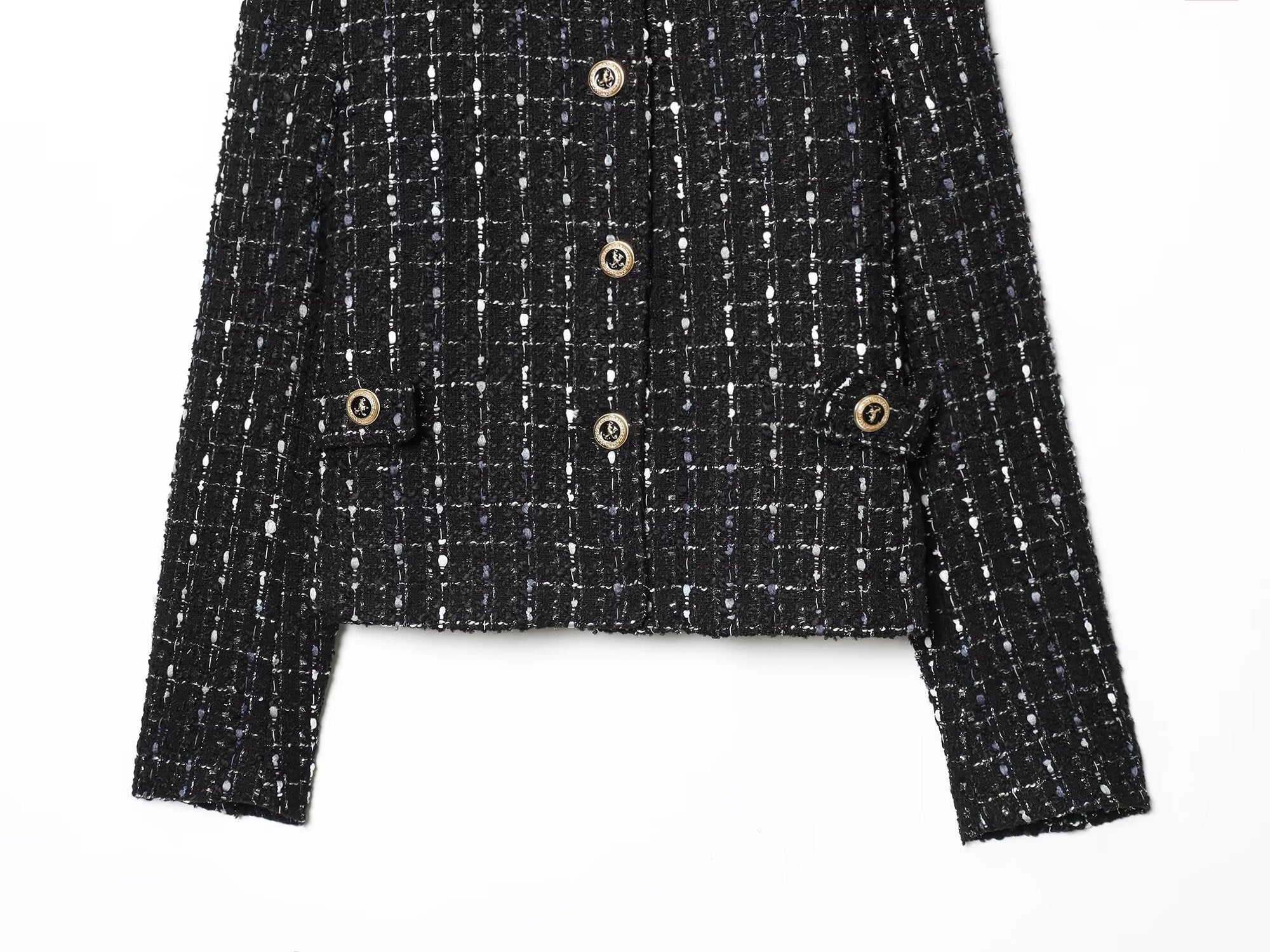 Women's standing collar metal line Blazer Coat