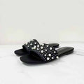 Women's New Casual Joker Beaded Decoration with Empty Sandals.