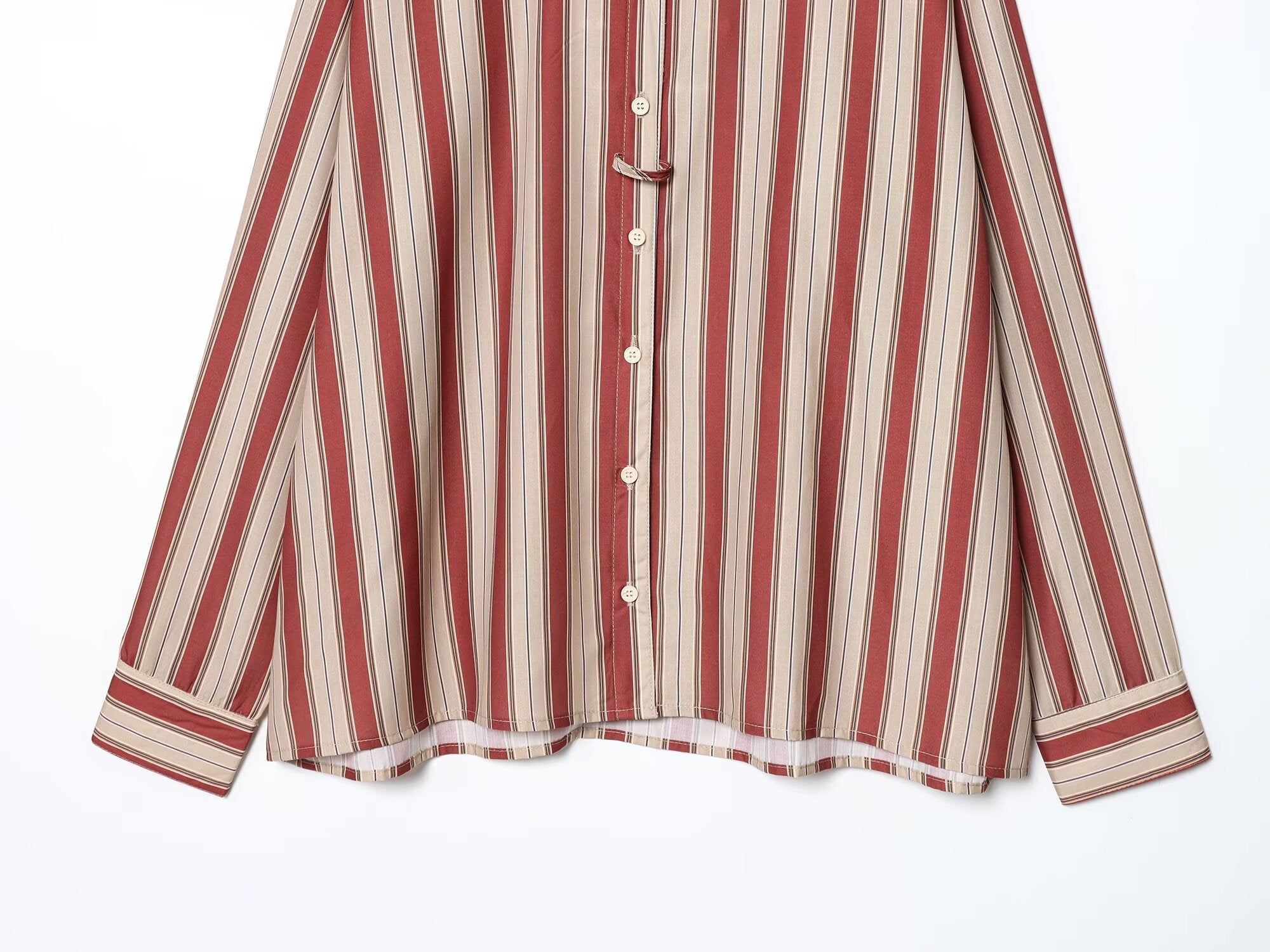 Women's new fashion back strap loose striped shirt