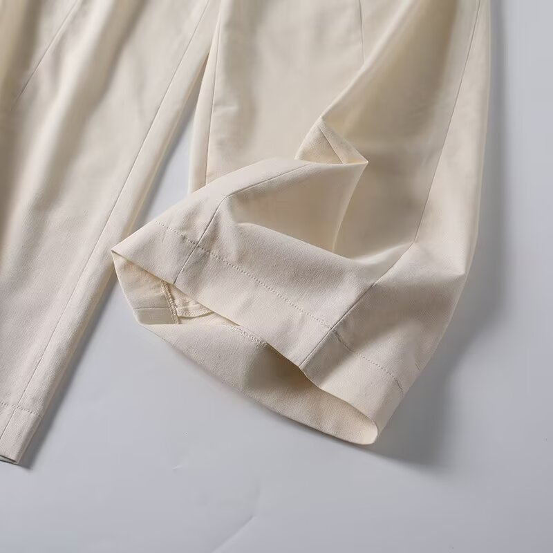 Women's loose linen blended casual pants