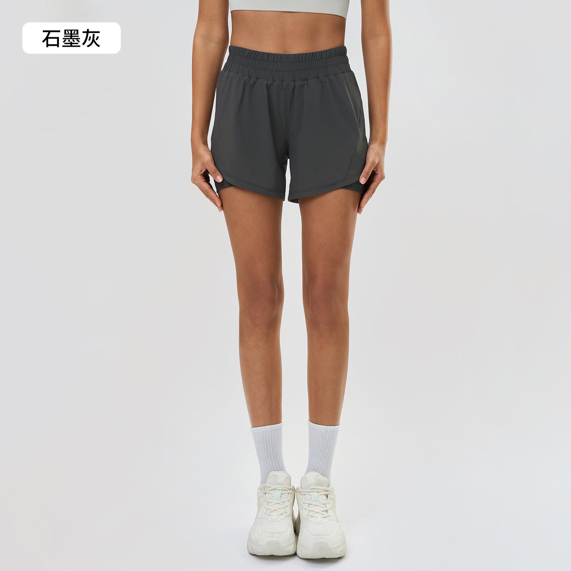 Women's quick-drying breathable shorts fake two-piece anti-exposure yoga fitness hot pants