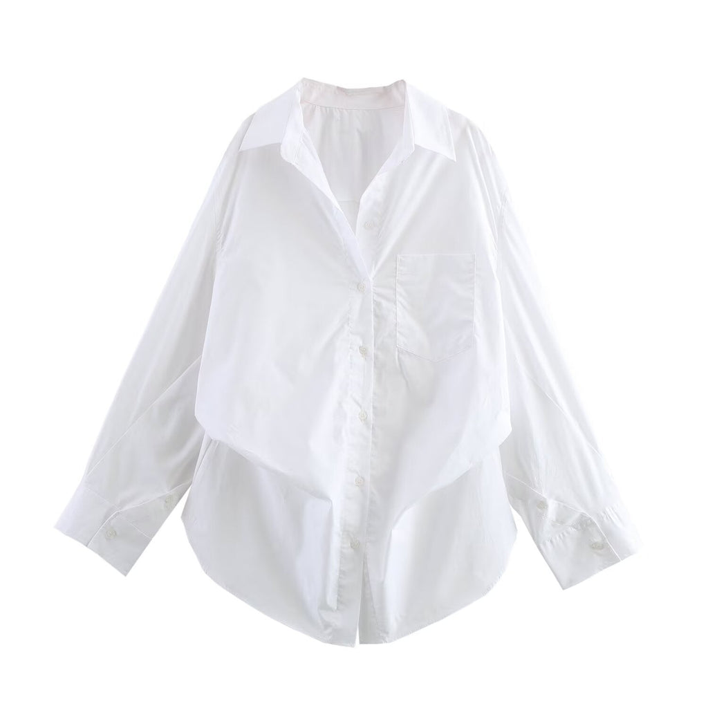 Women's 2025 new fashion pleated decoration loose single breasted striped shirt retro long sleeved pocket women's shirt chic top