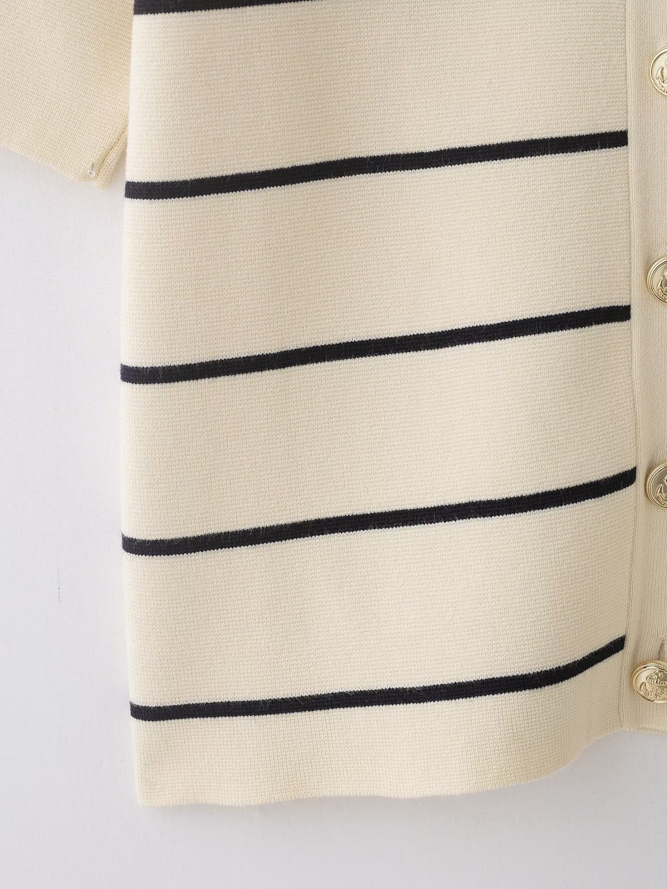 suit Women's 2 pieces striped short sleeved knitted Coat+Skirts