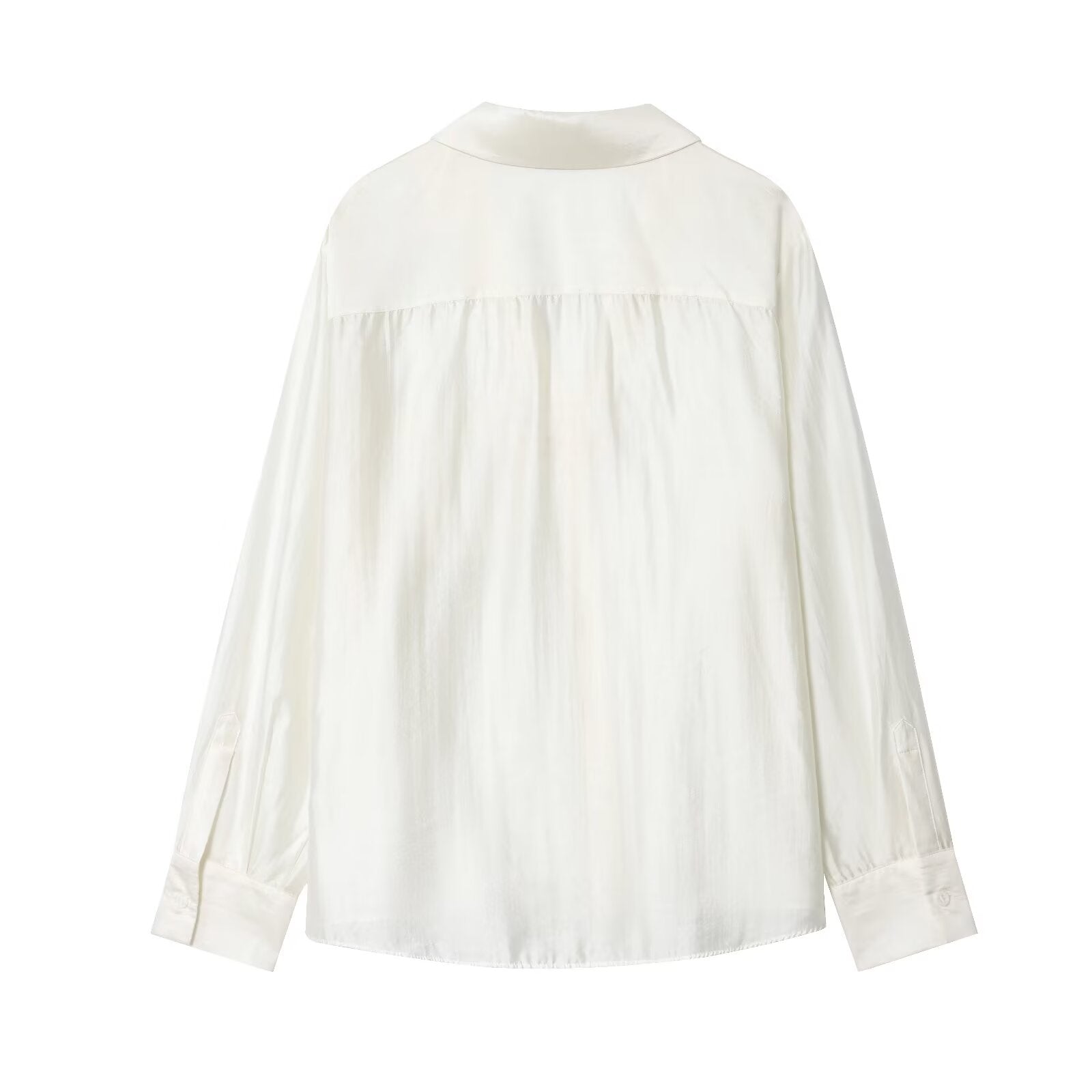 Women's new fashion embroidered pocket decoration long sleeved shirt