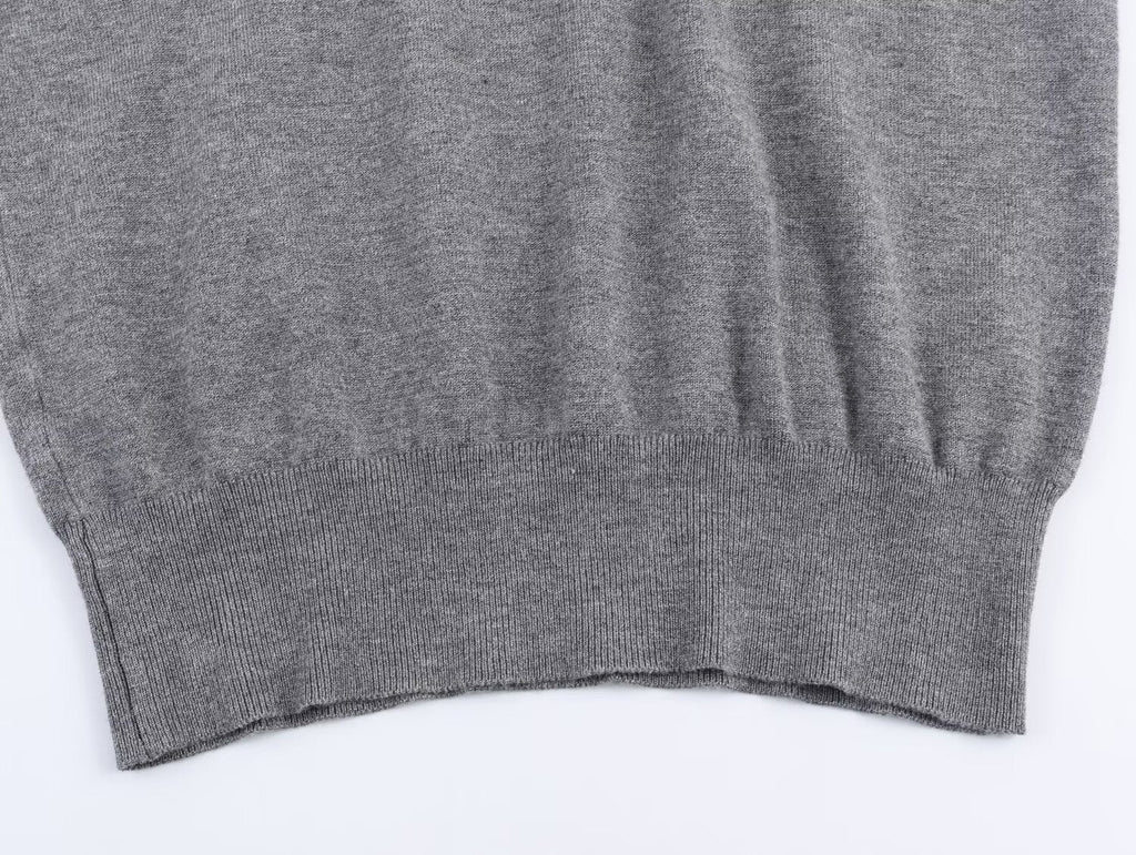 Women's buckle decoration slim stand collar knitted sweater