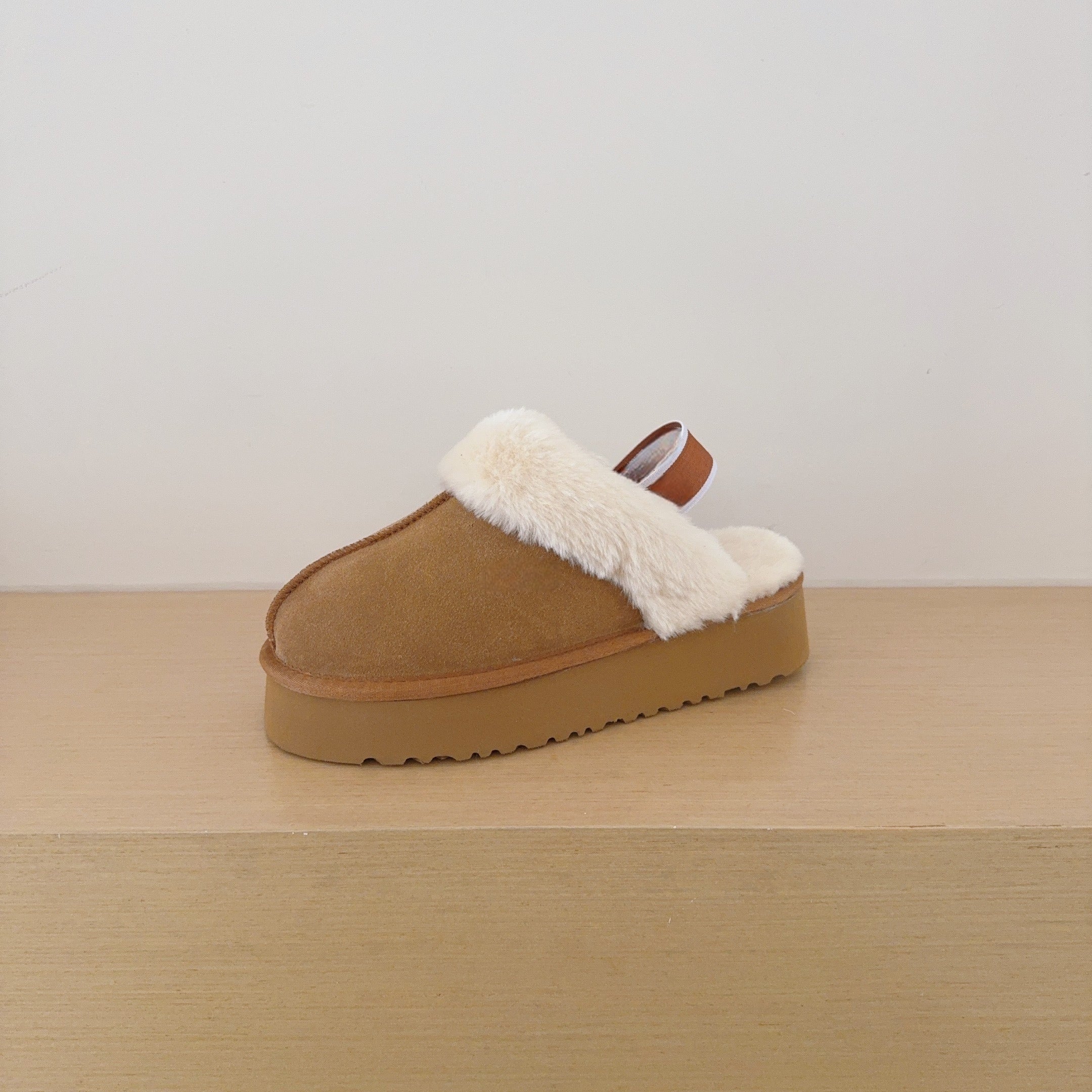 Women's new winter platform letter elastic belt slippers