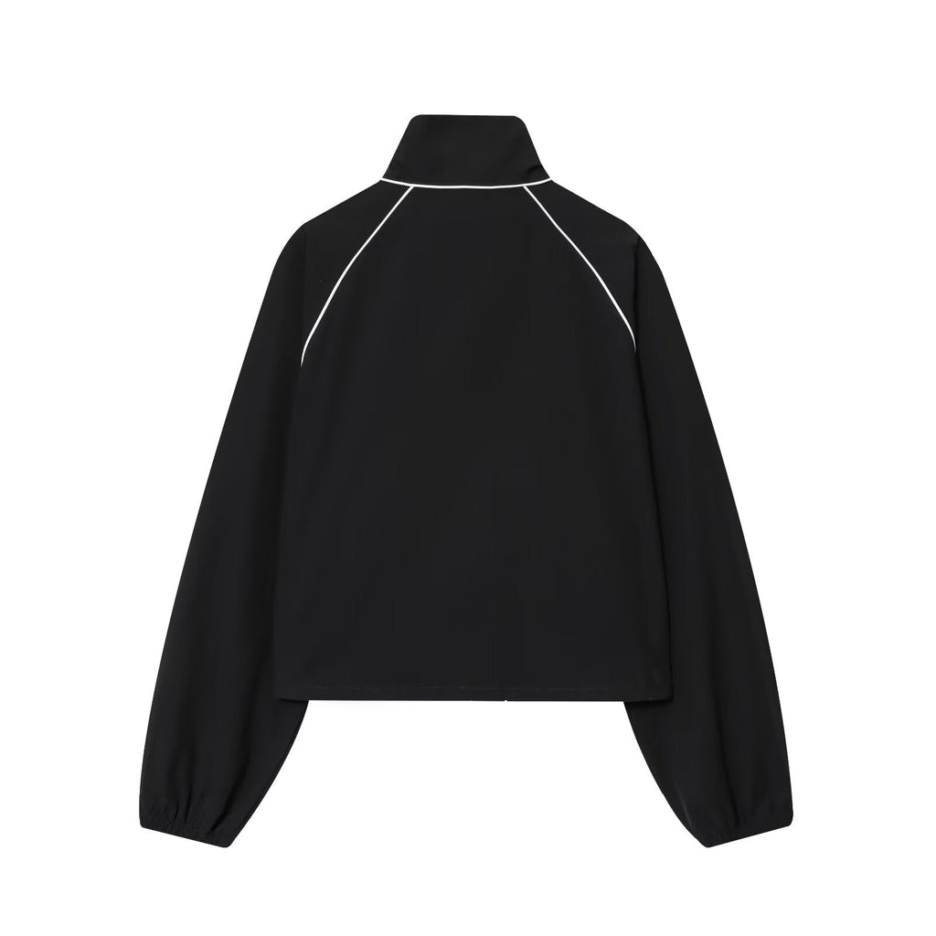 Women's new fashion side pocket casual stand collar nylon jacket