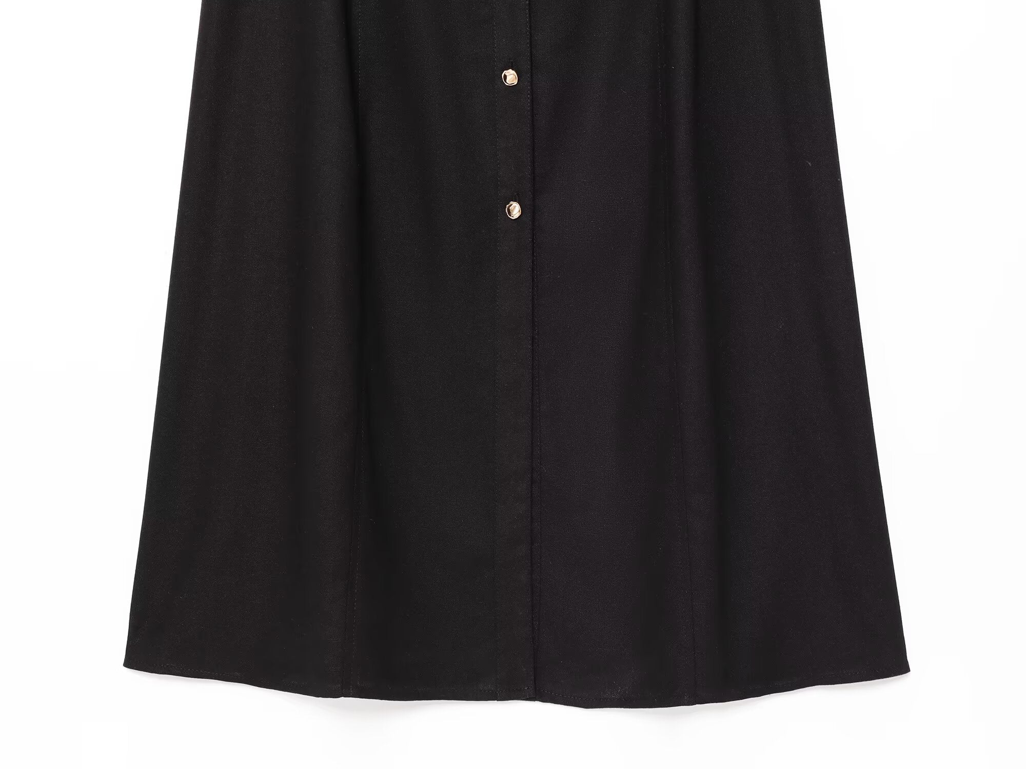 Women's shirt style linen blended MIDI dress