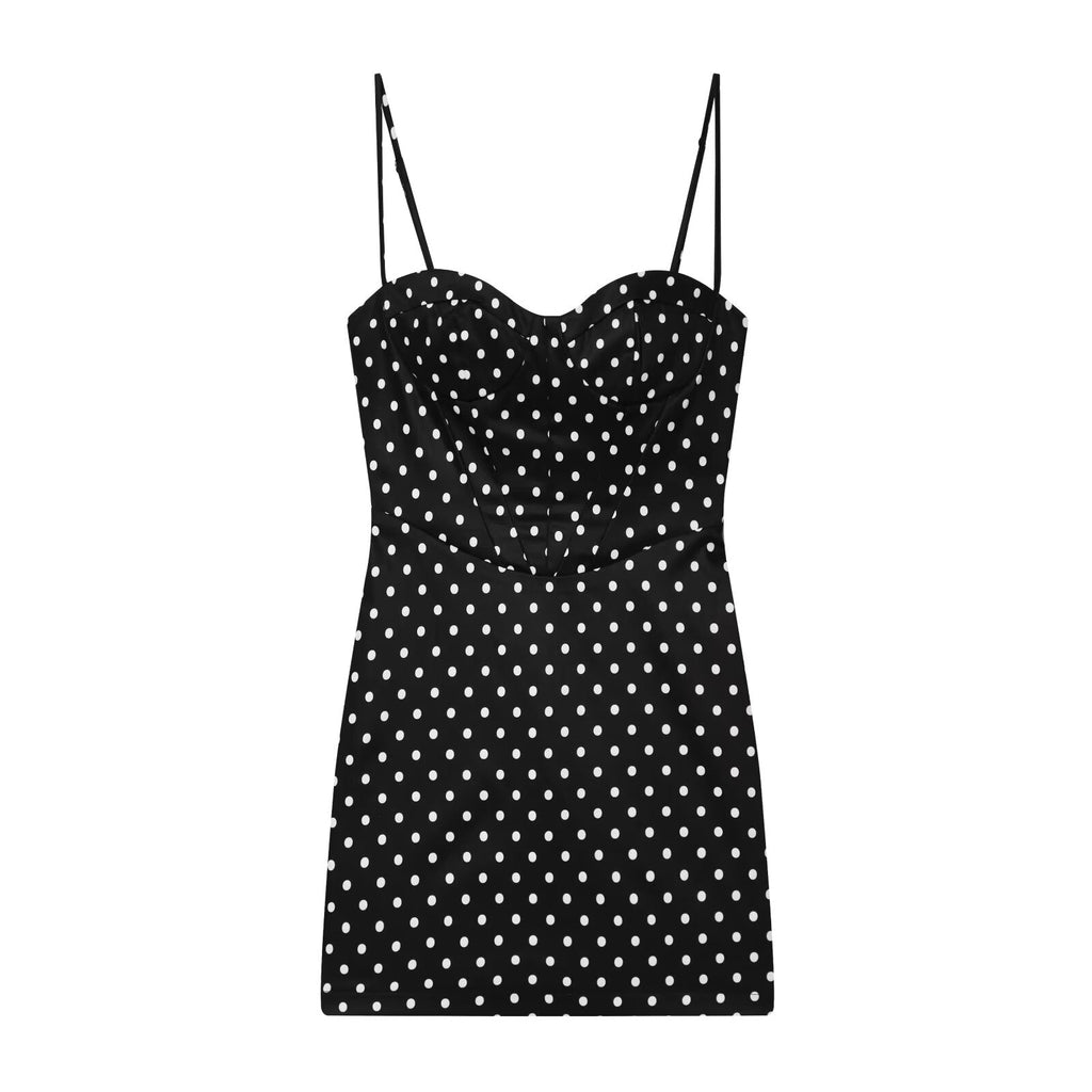 Women's slim backless suspender mini dress
