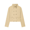 Women's pocket decoration double breasted stand collar Coat