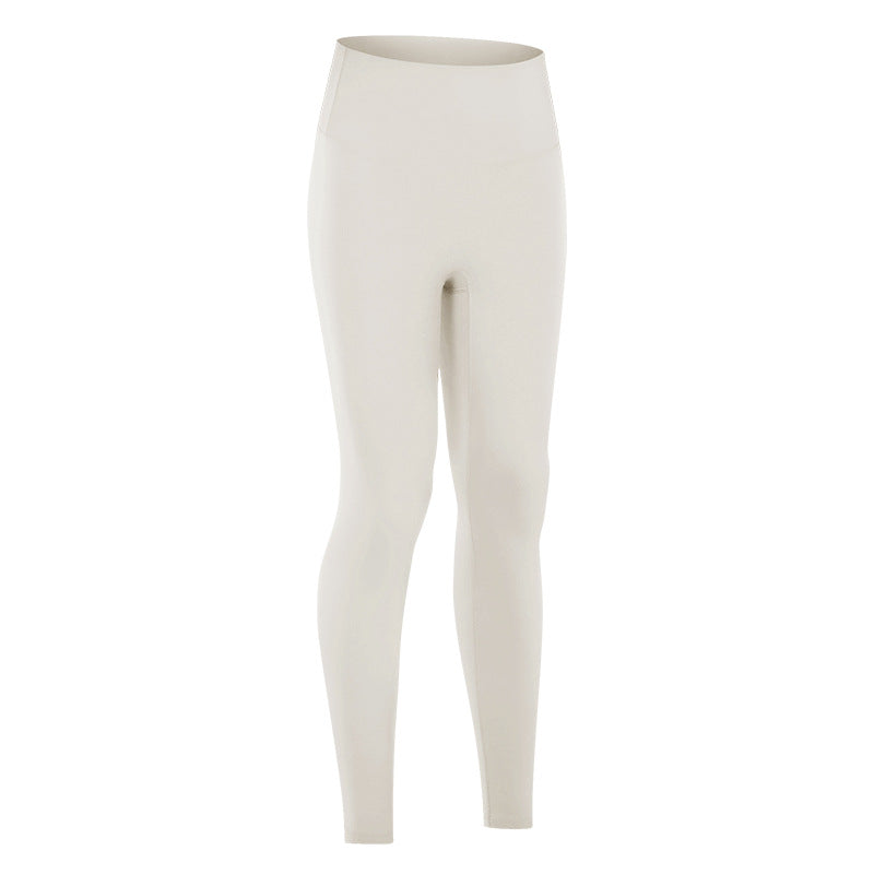 Yoga Women's New High-waist Hip-lifting Yoga Pants with No Embarrassing Lines, Nine-point Nude Yoga Pants for Women's Elastic Fitness Exercise.
