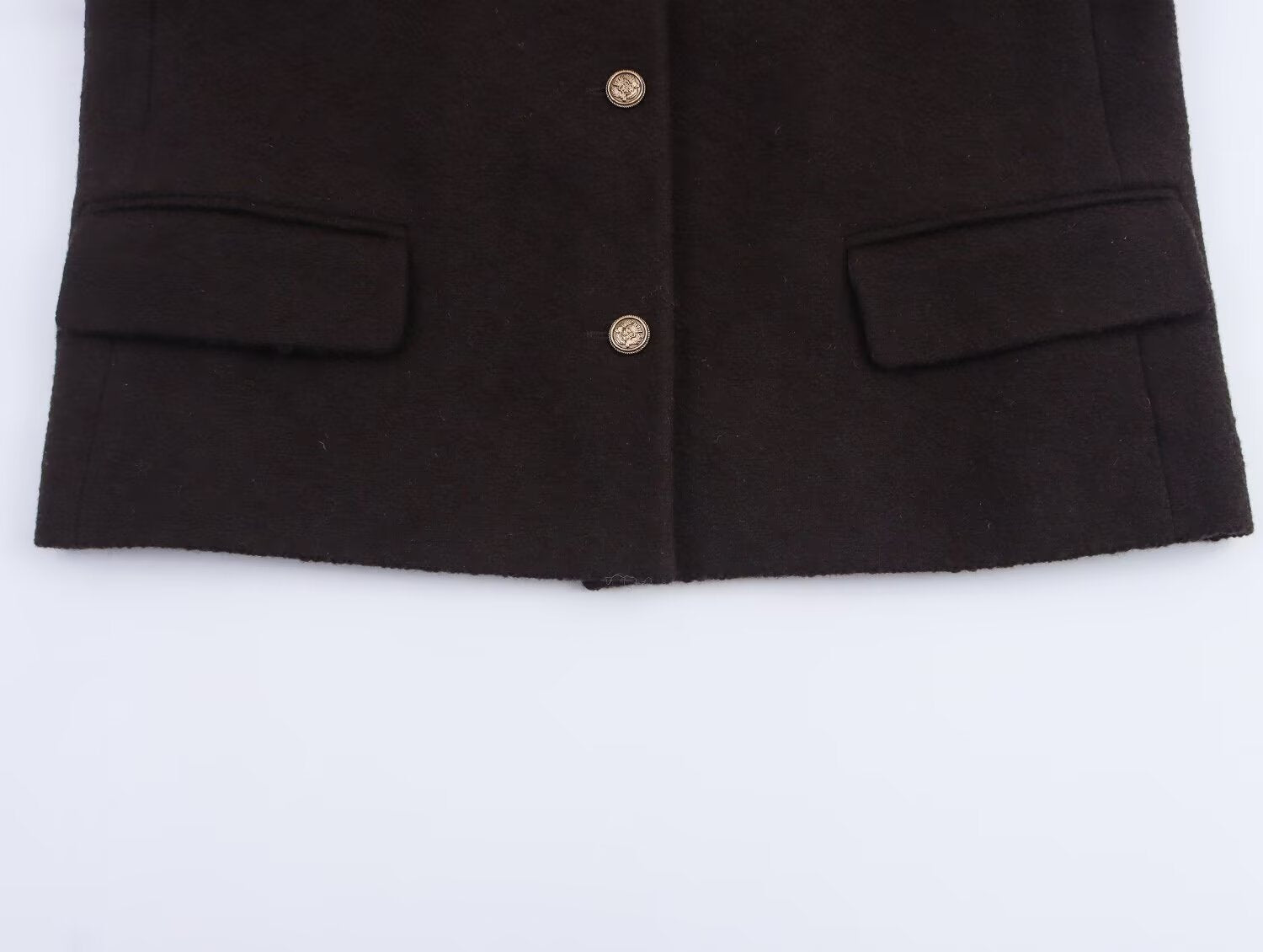 Women's autumn fashion short O Neck Button-up woolen coat
