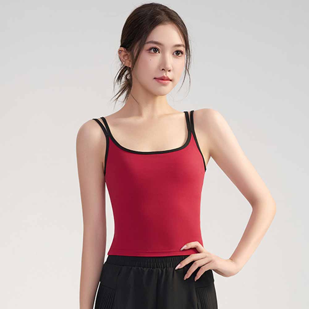 Women's new U-neck integrated shock-proof running underwear sports vest