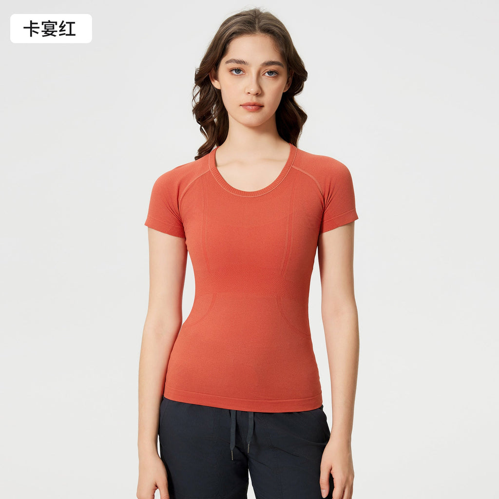 Ladies New T-shirt Running Fitness Shirt Slim Breathable Yoga Short Sleeve