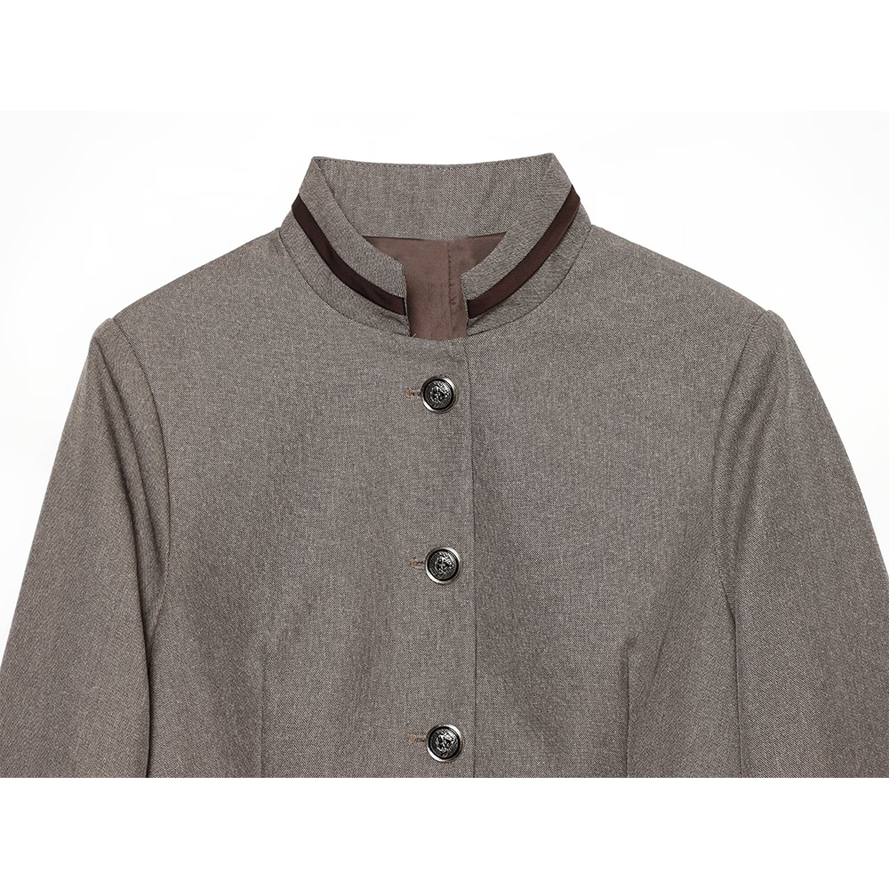 Women's patchwork trimmed short skirt style Blazer Coat
