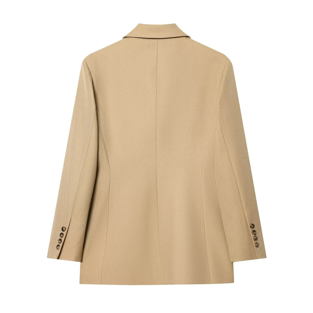 suit Women's 2 pieces slim double breasted Blazer Coat +Pants