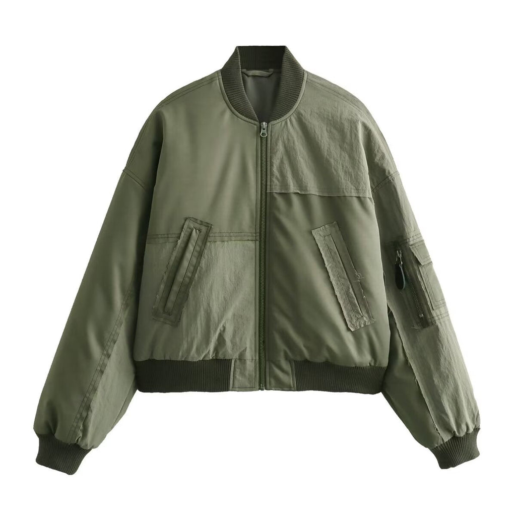 Women's 2025 new patchwork flying cotton jacket Coat