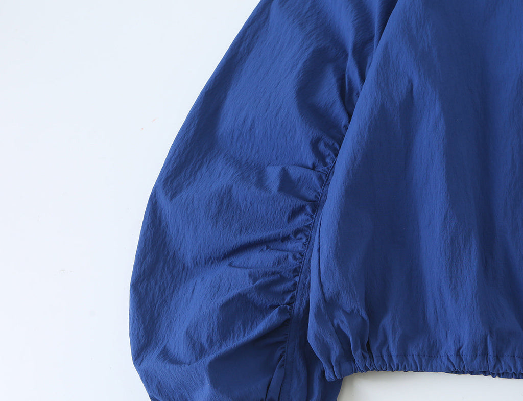 Women's pleated sleeve technology fabric buckle Coat