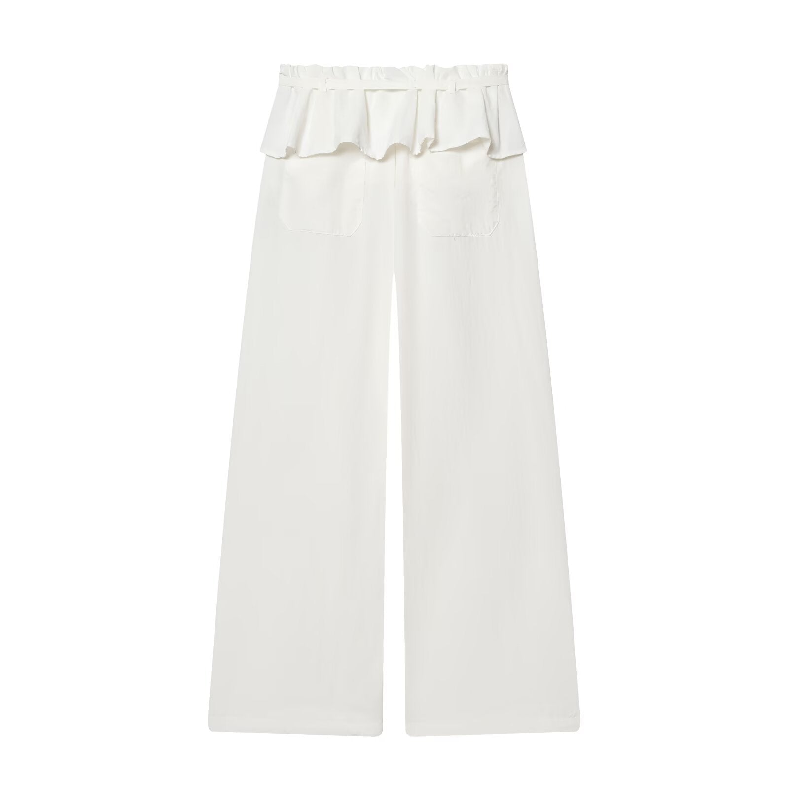 Women's layered waist design casual nylon pants