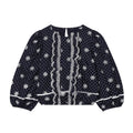 Women's hollowed out embroidered polka dot shirt