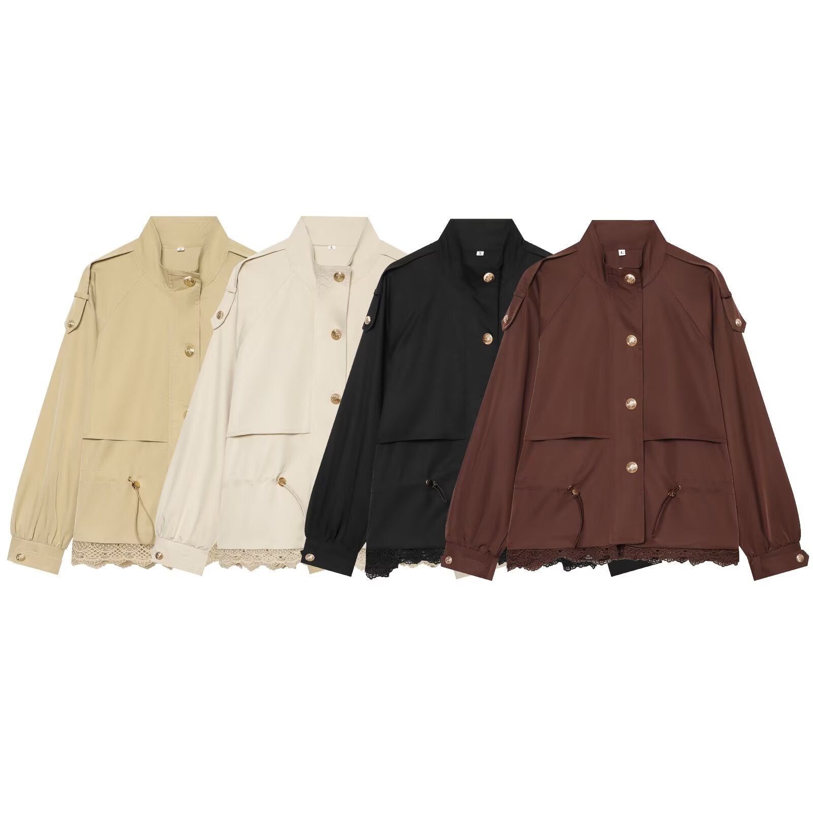 Women's casual lace patchwork workwear jacket