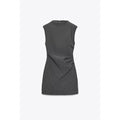 Women's with shoulder pads sleeveless striped mini dress