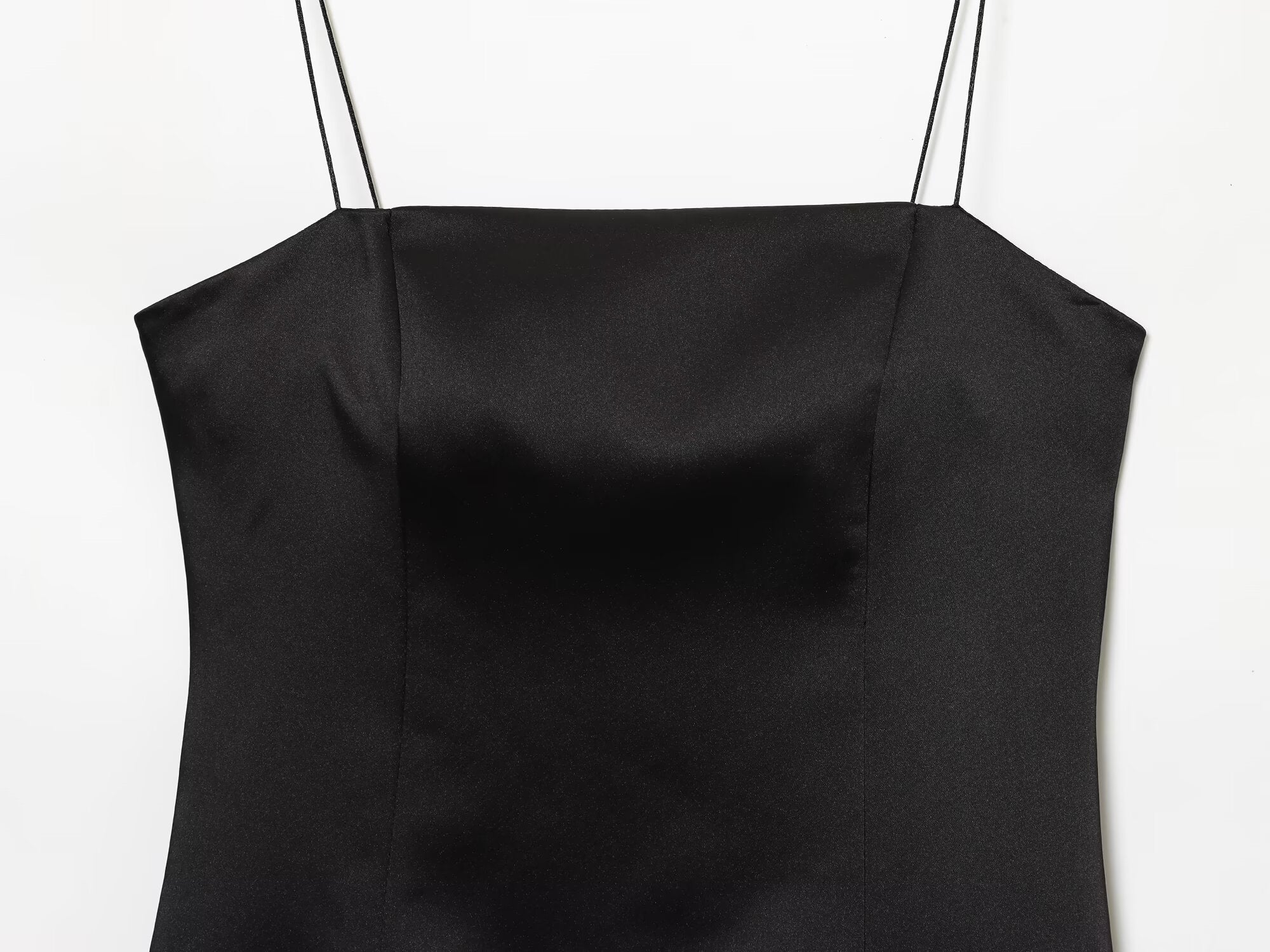 Women's new satin texture sexy lace suspender mini dress