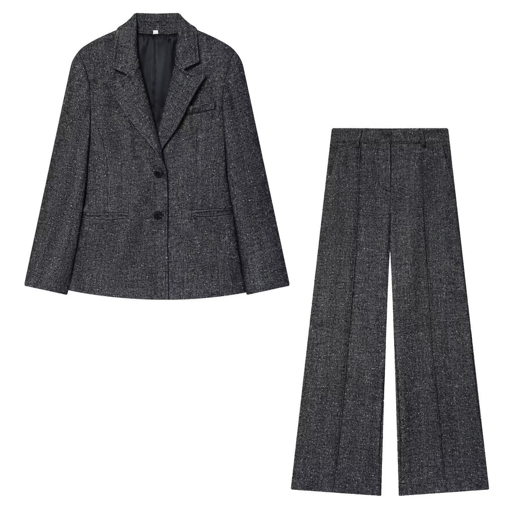 suit Women's 2 pieces slim short skirt style hem Blazer Coat+Pants