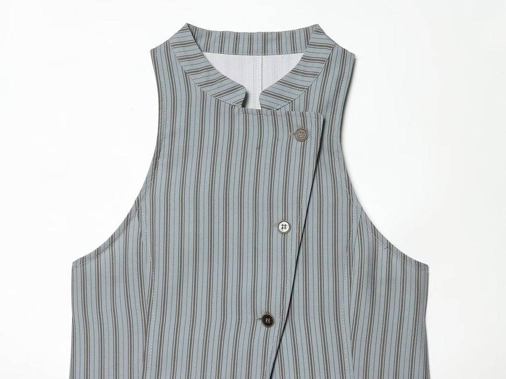 suit Women's 2 pieces sleeveless striped vest+Pants