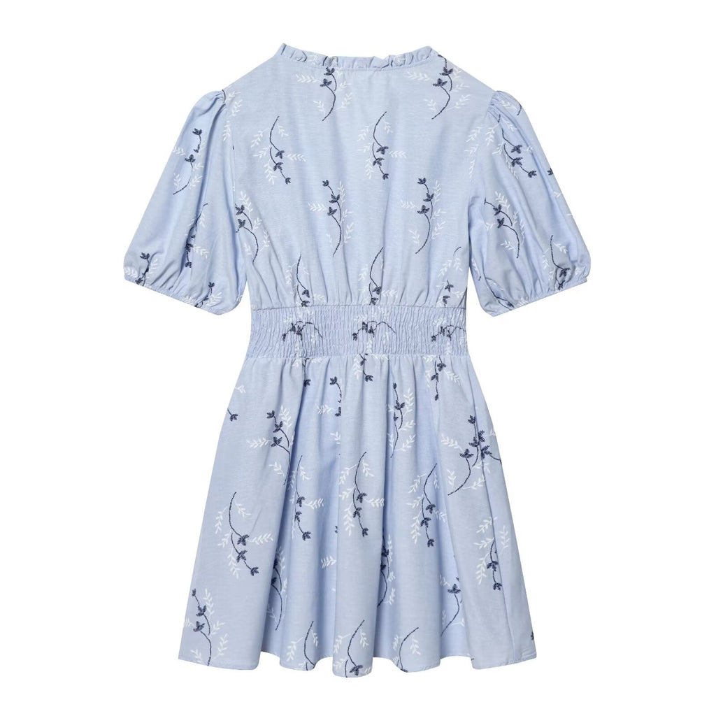 Women's pressed glue embroidered printed dress