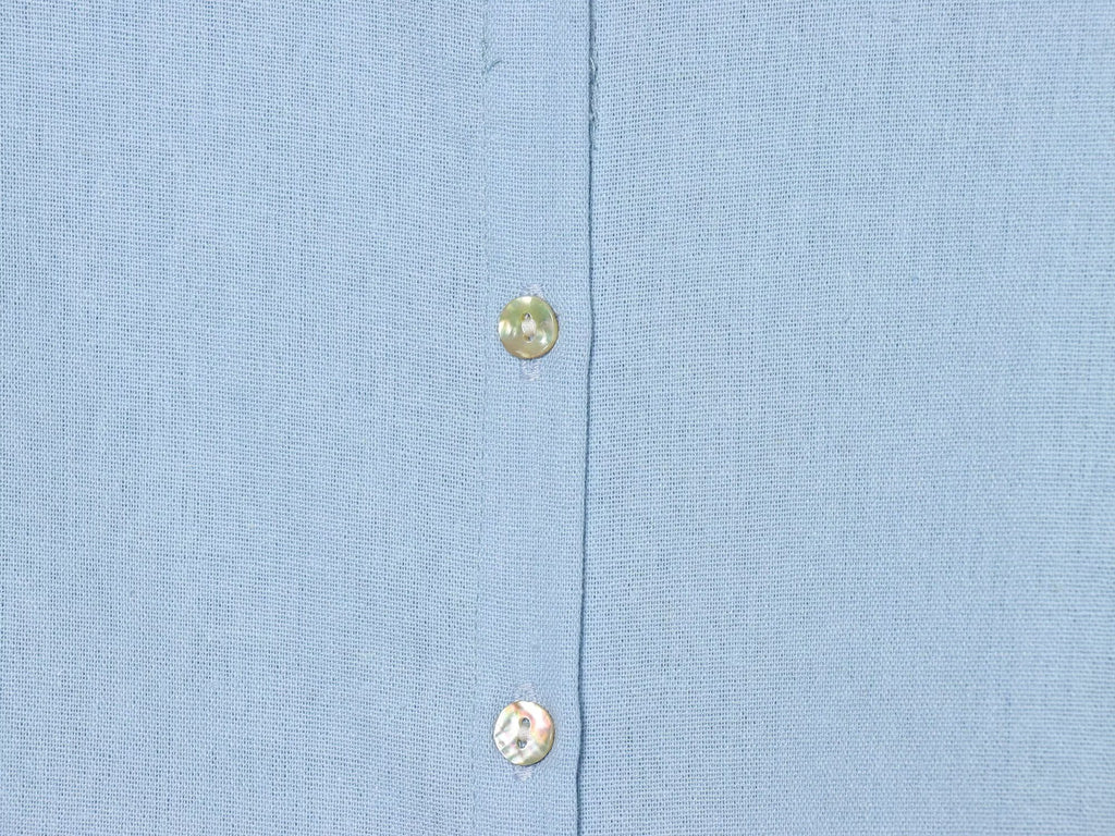Women's linen blended bubble sleeve shirt