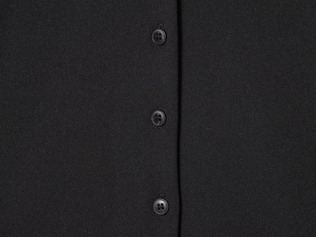 Women's New Black V-neck Button-up Top