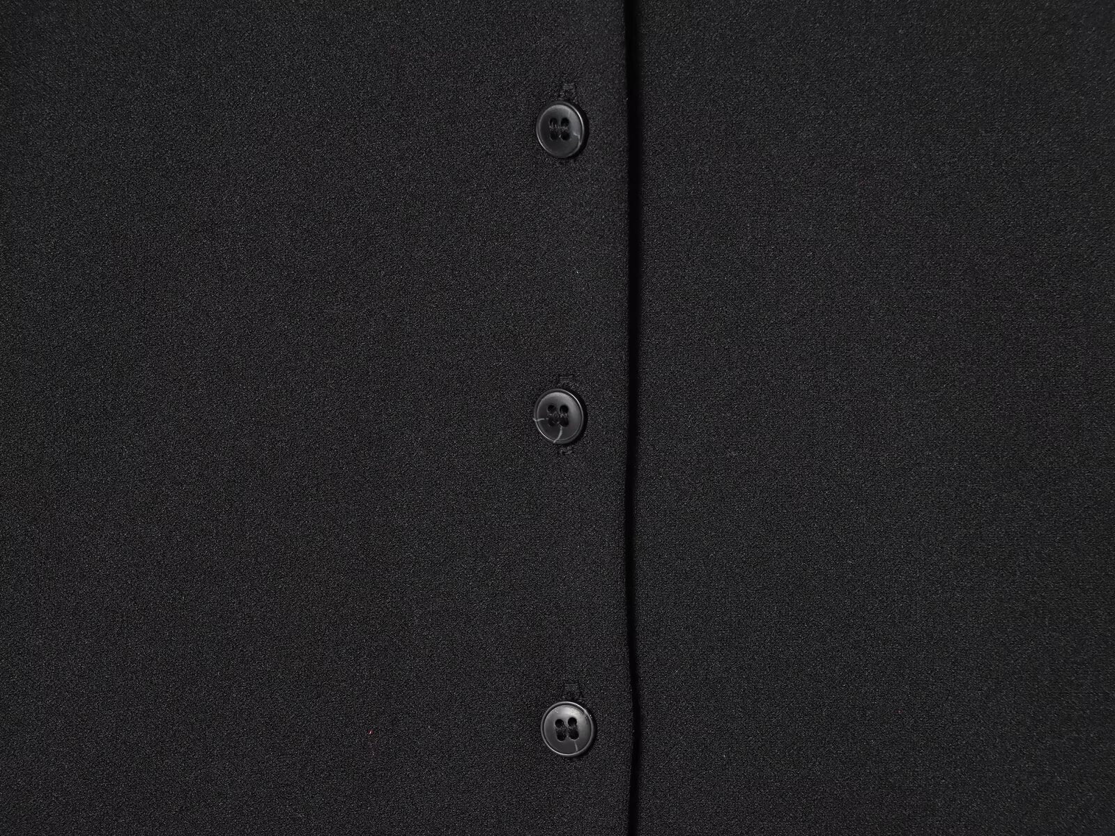 Women's New Black V-neck Button-up Top
