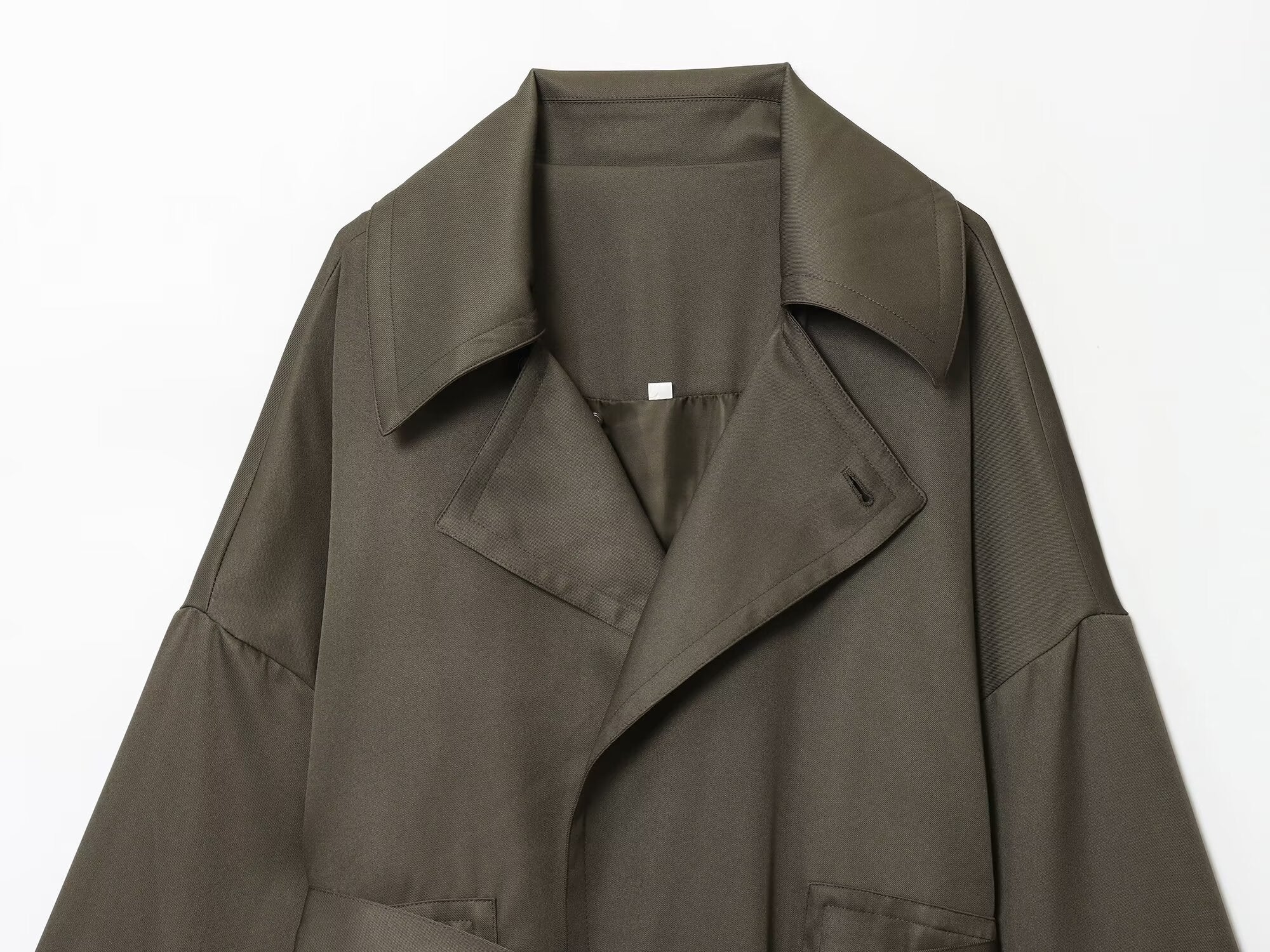 Women's New Fashion With Belt Loose Button-up Lapel Coat+Pants Suit