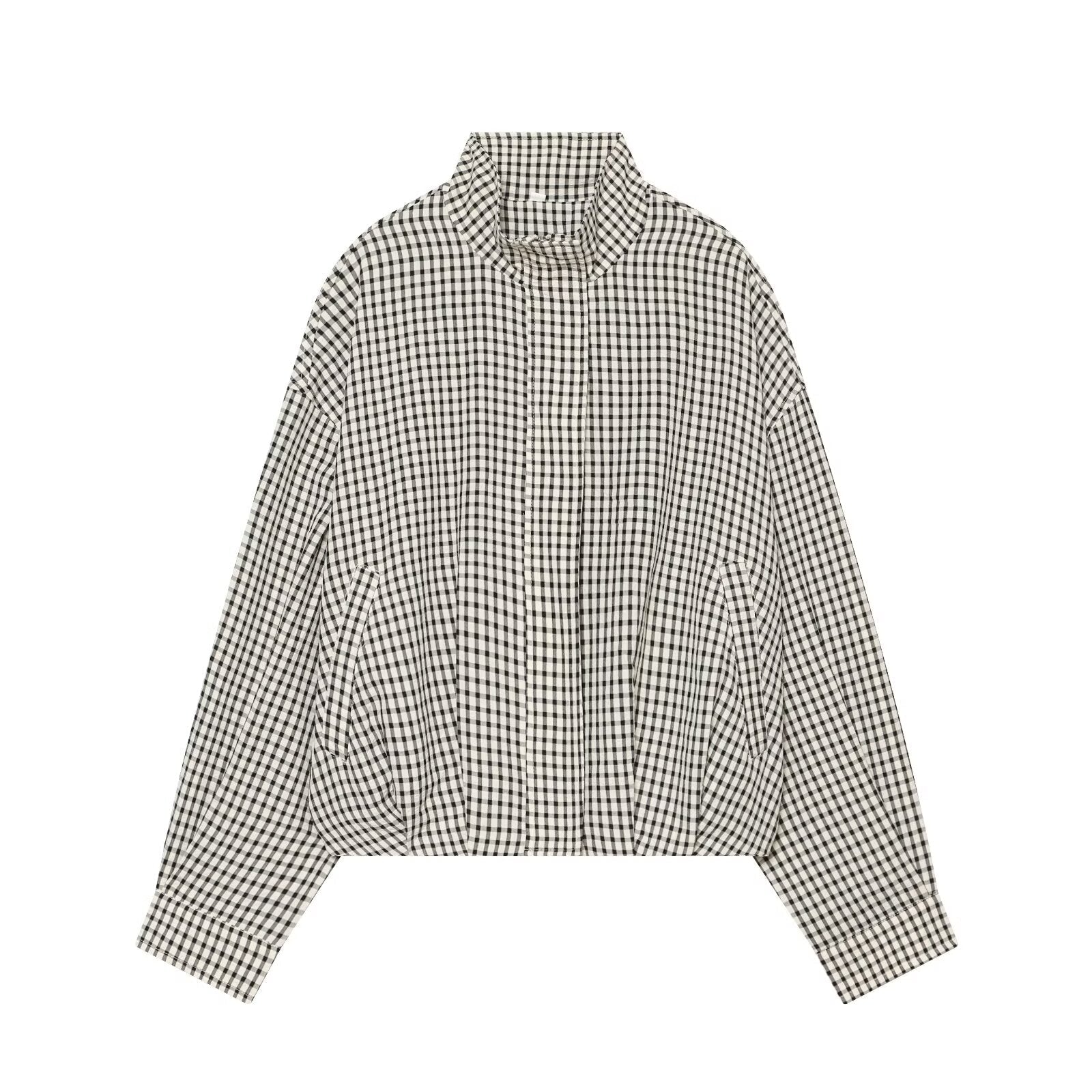 Women's checkered pilot jacket Coat