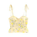 Women's Summer Fashion Flower Printed Poplin suspender Top