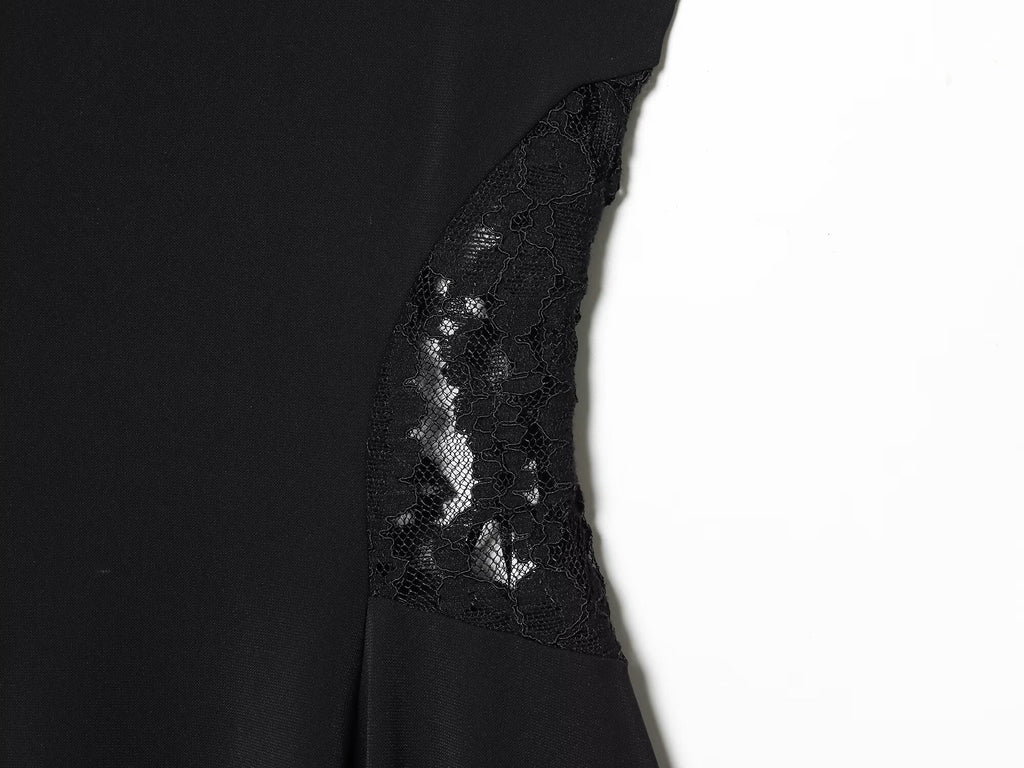 Women's slim lace suspender mini dress