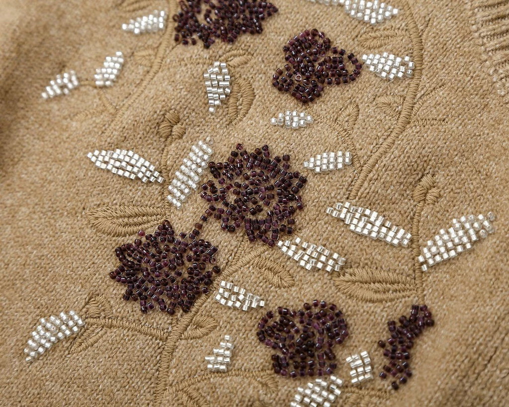 Women's beaded embroidered decorative knitted Coat