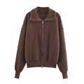 Women's lapel zipper fleece pilot jacket Coat