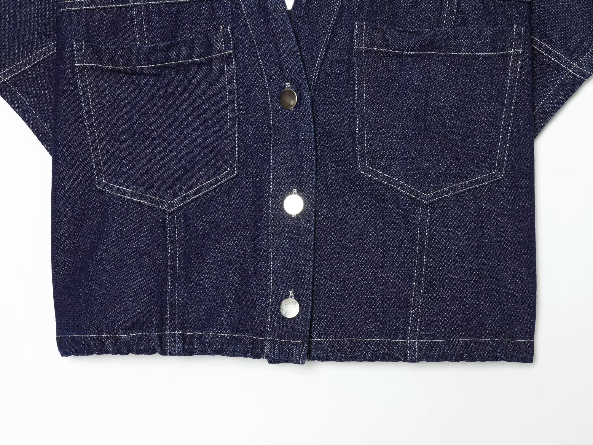 suit Women's 2 pieces casual short denim shirt+culottes