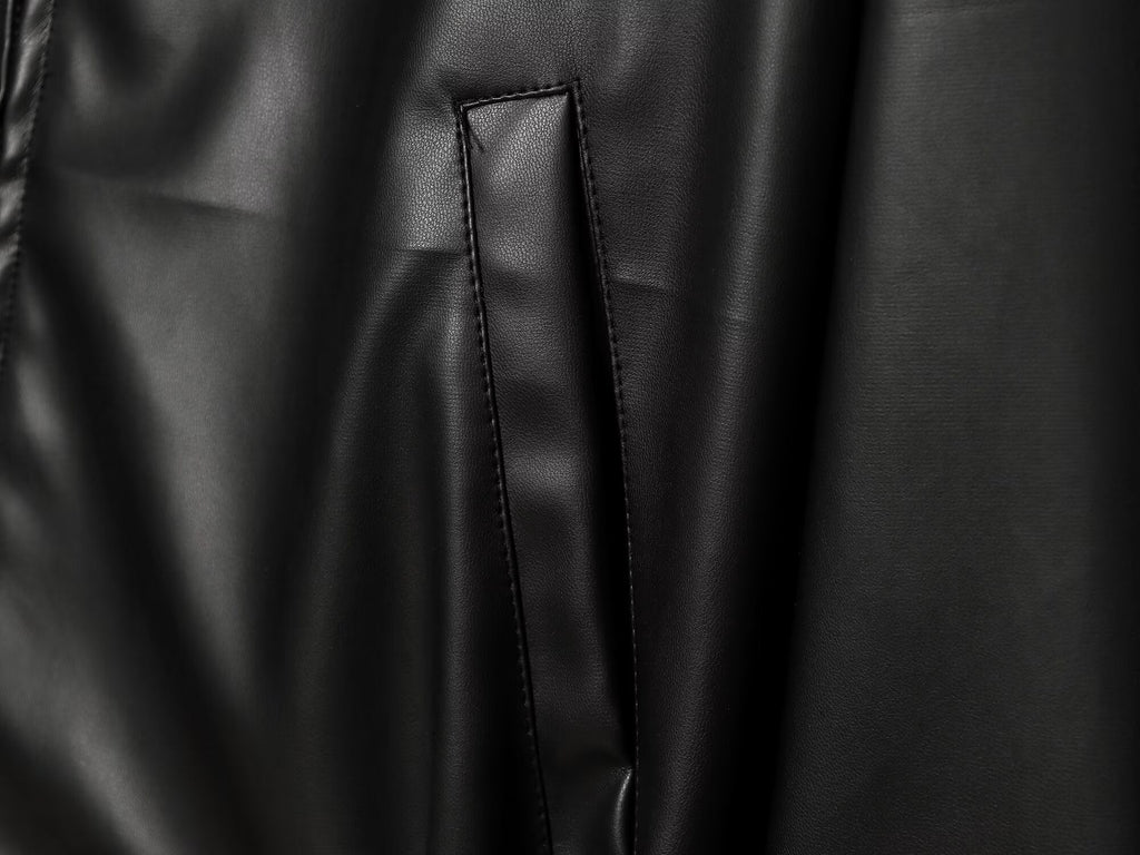 Women's casual lapel imitation leather jacket Coat