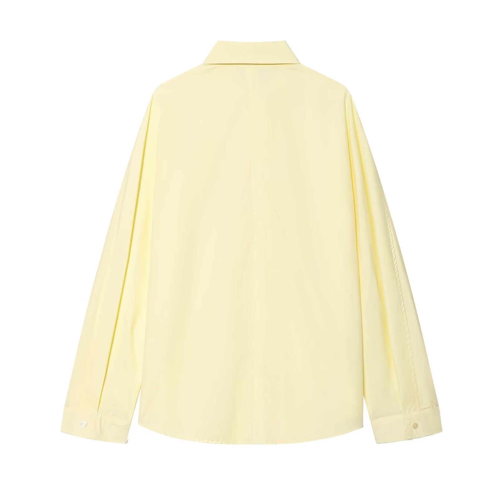 Women's loose single breasted poplin shirt