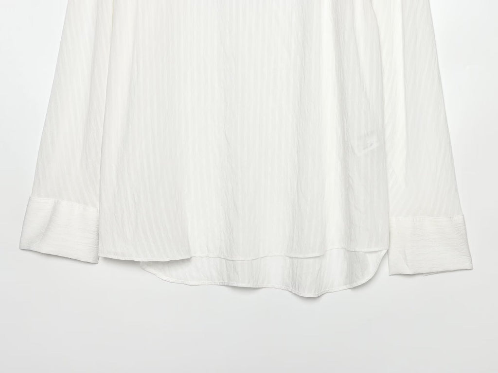 Women's casual striped cross Button-up shirt